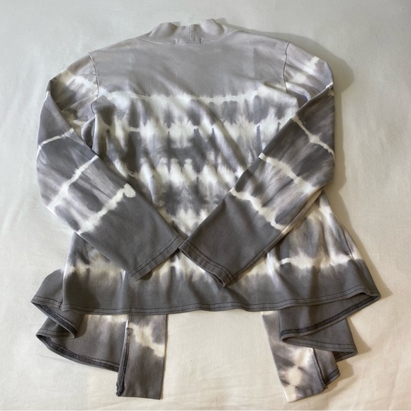 Produce Co. Tie Dye Open Cardigan Size Large Gray & White NY18P Made in USA - Picture 8 of 9
